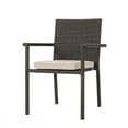 thumbnail image 3 of Noble House San Pico Wicker Patio Dining Arm Chair in Brown (Set of 4), 3 of 10