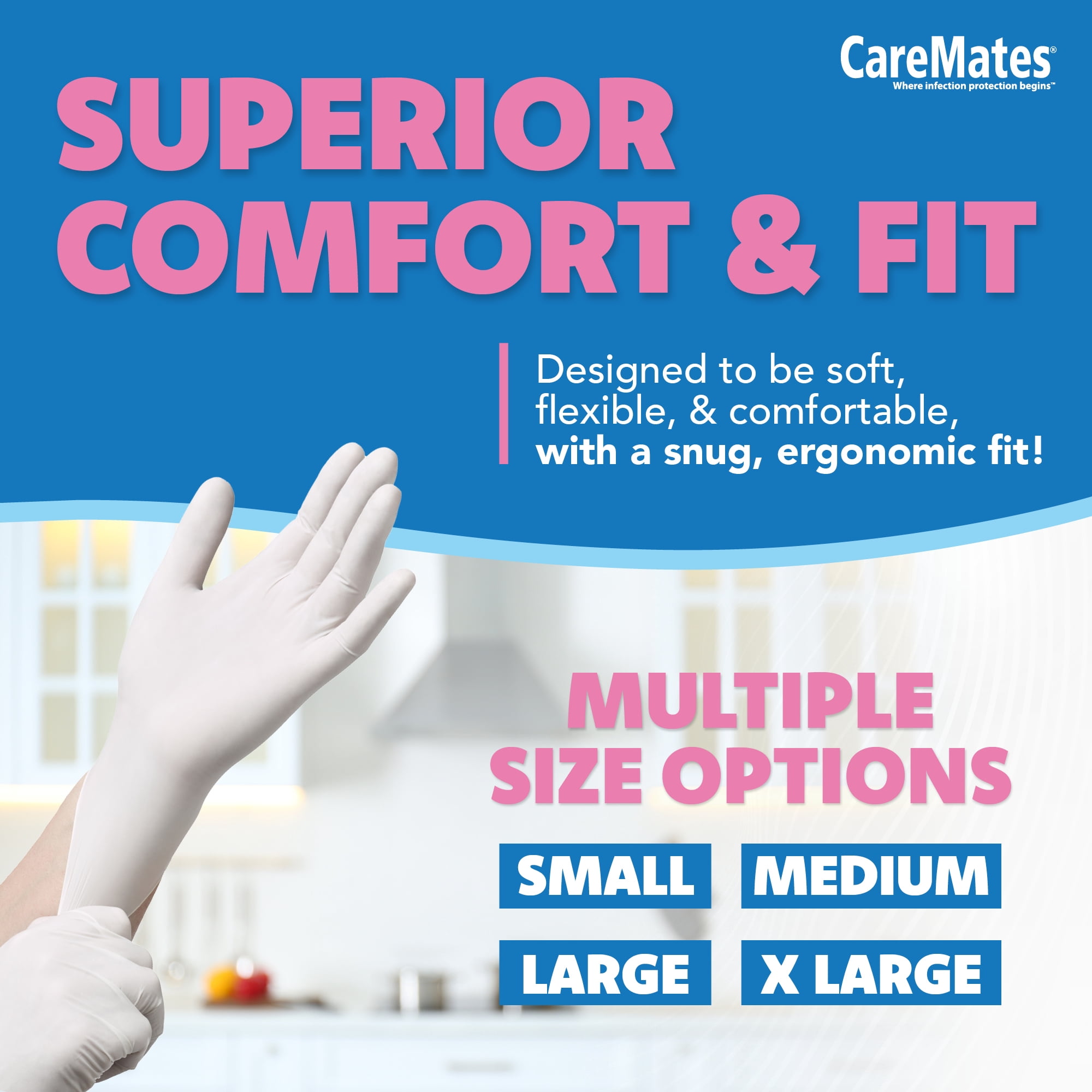 CareMates Vytrile Examination Gloves, X-Large, 100 Count
