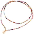 thumbnail image 1 of Collar De Perlas Boho, Collar De Cadena De Cuentas Coloridas Con Colgante De Concha, Collar De Disfraz Bohemio, Joyería Para Mujeres Y Niñas Advancent AP005796-00, 1 of 6