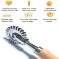 thumbnail image 1 of Stainless Steel Pizza Cutter Roller with Wooden Handle for Slicing Kitchen Tool, 1 of 3