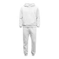 thumbnail image 6 of Men's Fall/Winter Hooded Sports Set, for Casual Training and Cold Weather Activities,White,L, 6 of 7