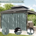 thumbnail image 3 of Pakunoda 12' X 6.5' Gazebo Universal Replacement Privacy 4-Panel Curtains, Waterproof Outdoor Privacy Curtains Calcite Blue Sidewall with Zipper for Patio, Curtain Only, 3 of 8