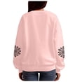 thumbnail image 5 of larppty Women Christmas Sweatshirt Snowflake Xmas Long Sleeve Pullover Cute Shirt Top (Pink, L), 5 of 8
