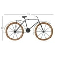 thumbnail image 3 of DecMode Brown Metal Bike Wall Decor with Wood Wheels, 3 of 8