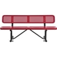 thumbnail image 6 of Global Industrial 6' Outdoor Steel Picnic Bench w/ Backrest Perforated Metal Red, 6 of 7