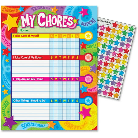 Trend, TEP73130, Praise Words 'n Stars Chore Charts, 1 (Best Chore Chart For Kids)
