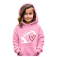 thumbnail image 2 of AWZXDE Girls Hooded Sweatshirt Winter Daily Casual Football Print Sweatshirt Top Hooded Sportswear for Girls Comfort Pink,6-7 Years, 2 of 4