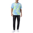 thumbnail image 2 of Camisetas de hombre INSPIRE CHIC para el Día del Padre, de manga corta, camiseta de verano con estampado de teñido anudado, camisetas impresas hip hop, S Verde Azul, 2 of 6