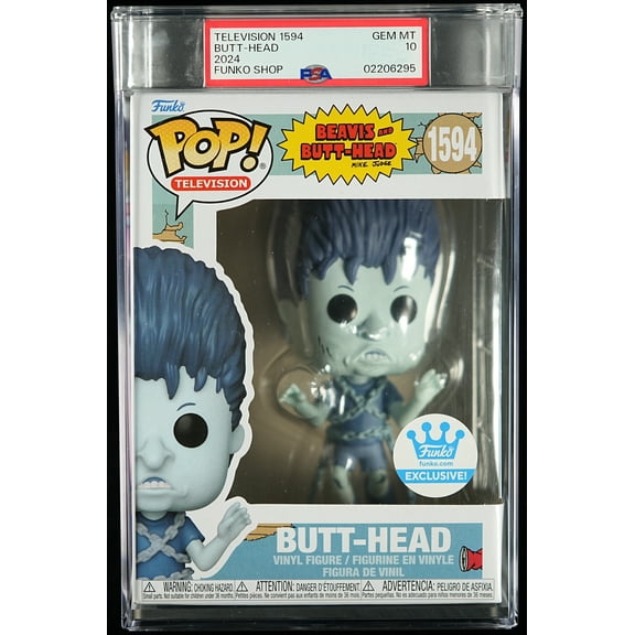 Beavis & Butt-Head, PSA Graded 10 GEM MINT, Butt-Head Collectible Vinyl Figure #1594, Fully Encapsulated Bundle with Compatible Funko Pop! PSA Hard Protector Case