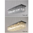 thumbnail image 5 of AFANQI 39 Inch Modern Living Room Rectangular Crystal Chandelier, 5-Light Chrome Suspended Ceiling Lighting Fixture, 5 of 6