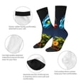 thumbnail image 3 of Sigee Playful Colorful Dragons Flowers for Contrast Design Soft Moisture-Wicking Socks Crew Casual Athletic Stretchy Loose Middle Tube Socks, 3 of 6
