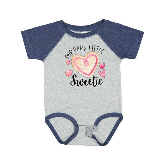 Inktastic Pop Pop's Little Sweetie with Pink Heart Cookie Boys or Girls Baby Bodysuit