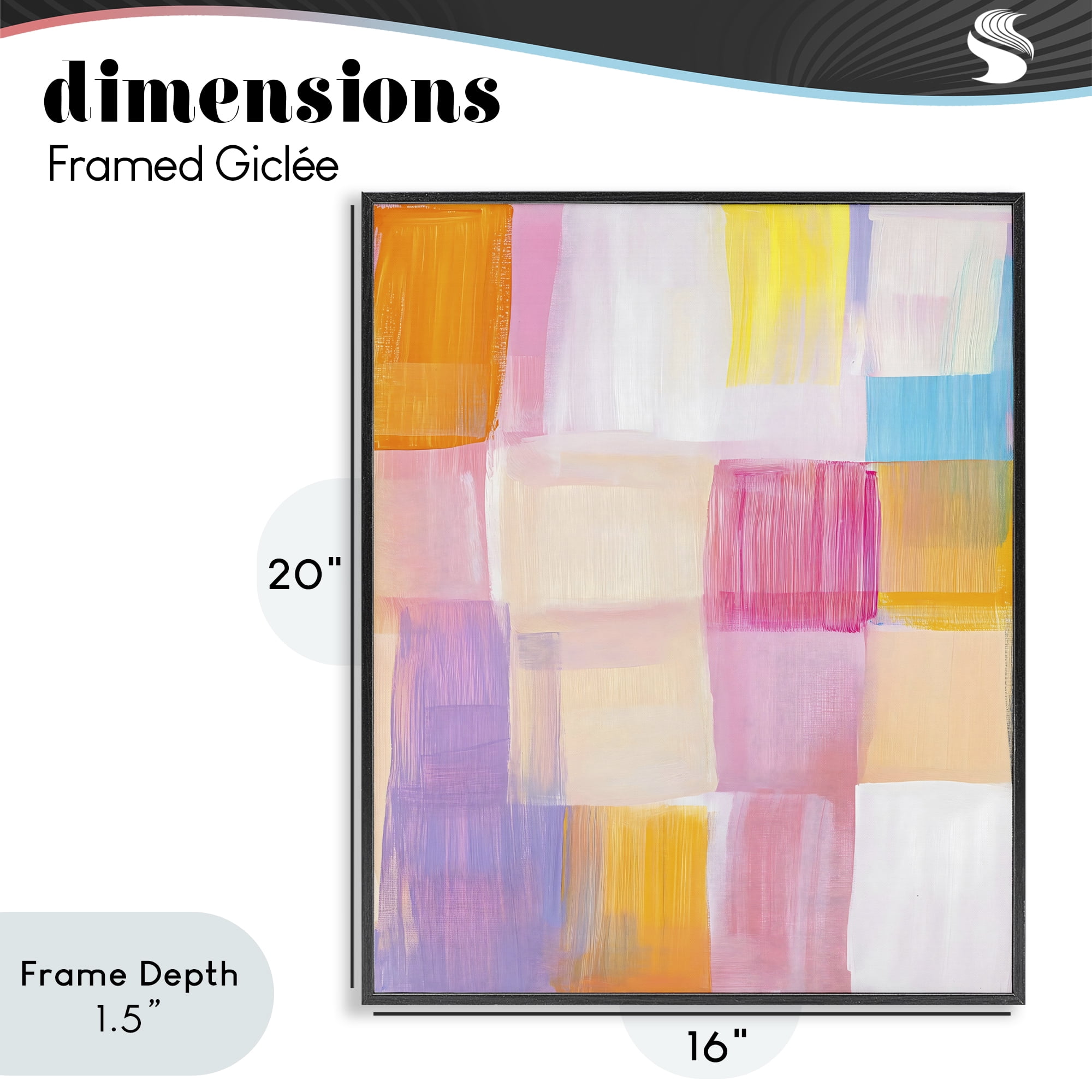 Stupell Industries Abstract Grid Brushstrokes Black Framed Giclee Art, design by The Prints Vibe