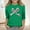 Green, variant on dazeni Girls 3/4 Length Sleeve Tops Cute Bow Print Crew Neck Graphic T-Shirt Blouse Casual Preppy Clothes