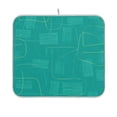 thumbnail image 4 of Iauyy Dish Drying Mat for Kitchen Counter, Super Absorbent & Hanging 16x18 / 18x24 Inch (S/M) Green Line Pattern, 4 of 8