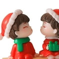 thumbnail image 6 of 2Pcs Christmas Couple Figurines Miniature Figurine Art Bonsai Decor Romantic Christmas Miniature Ornament for Micro Landscape sitting, 6 of 7