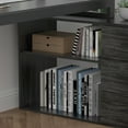 thumbnail image 4 of OXYLIFE Home Office Desk, 55 Inch Wood and Metal Study Corner Desk, Writing Workstation with Shelves and File Cabinet, Dark Gray, 4 of 8