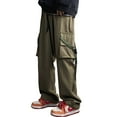 thumbnail image 1 of Linsennia Goth Baggy Cargo Pants with Pockets for Men Women Y2K Straight Leg Joggers Casual Streetwear Relaxed Fit Pants, 1 of 8