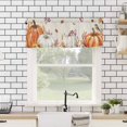 thumbnail image 4 of Fall Thanksgiving Kitchen Valances for Windows 42x18 Inch Kitchen Curtains Valances Rod Pocket Orange White Pumpkin Farmhouse Leaves Bathroom Window Valances for Window Treatment Decor, 4 of 6