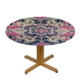 thumbnail image 3 of RUIYC Pink Geometric Round Tablecloth- Waterproof Fabric Table Cloth Protector, Century Boho Ethnic Abstract Southwestern Tablecloths Washable Table Cover for Kitchen Party, 3 of 7
