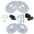 thumbnail image 2 of TRQ Ceramic Brake Pads & Performance Drilled Slotted Rotor Kit Front Rear, 2 of 6