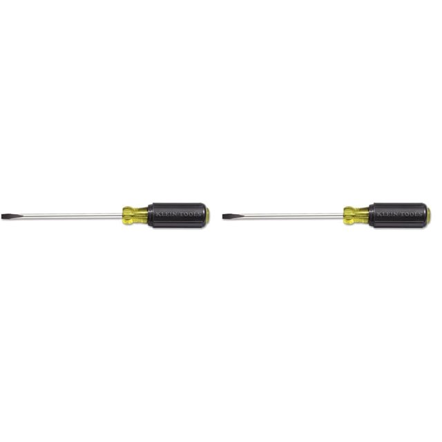 Destornillador Klein Tools 605-4 con punta de armario, 1/4 x 4 pulgadas (paquete de 2)