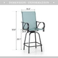 thumbnail image 7 of Sophia & William 2 Piece Outdoor Swivel Bar Stools Patio Height Chairs Padded Textilene Seat in Blue, 7 of 7