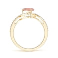 thumbnail image 2 of ANGARA Natural Pear-Shaped 1.15 ct Morganite Bypass Ring with Diamond Accents in 14K Yellow Gold for Women | Birthday, Anniversary, Jewelry Gift for Women | Natural Morganite Ring, 2 of 10