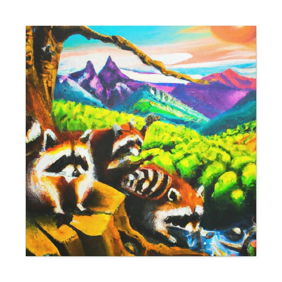 Racoon in Rococo Style - Canvas