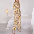 thumbnail image 2 of KLL Boho Flowers Print Women's Long Sleeve Pajamas with Pants Sleepwear Loungewear 2 Set-XX-Large, 2 of 8