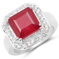 thumbnail image 1 of 6.36 Carat Glass Filled Ruby and White Topaz .925 Sterling Silver Ring QJ Model, 1 of 3