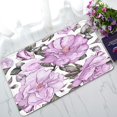 thumbnail image 1 of Felpudo ABPHQTO flores púrpuras y hojas en blanco 45x75 cm, 1 of 1