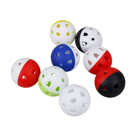 

8 pcs High Visibility Golf Balls with Holes Outdoor Backyard Golf Balls for Indoor or Outdoor Swing Training Practice Super Soft 24-hole PE Horseshoe Ball