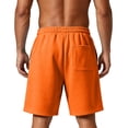 thumbnail image 4 of HKYNLAG Men's Baggy Sweat Shorts Cotton Fleece Athletic Shorts Casual Workout Gym Lounge Shorts for Mens with Pockets Orange M, 4 of 8