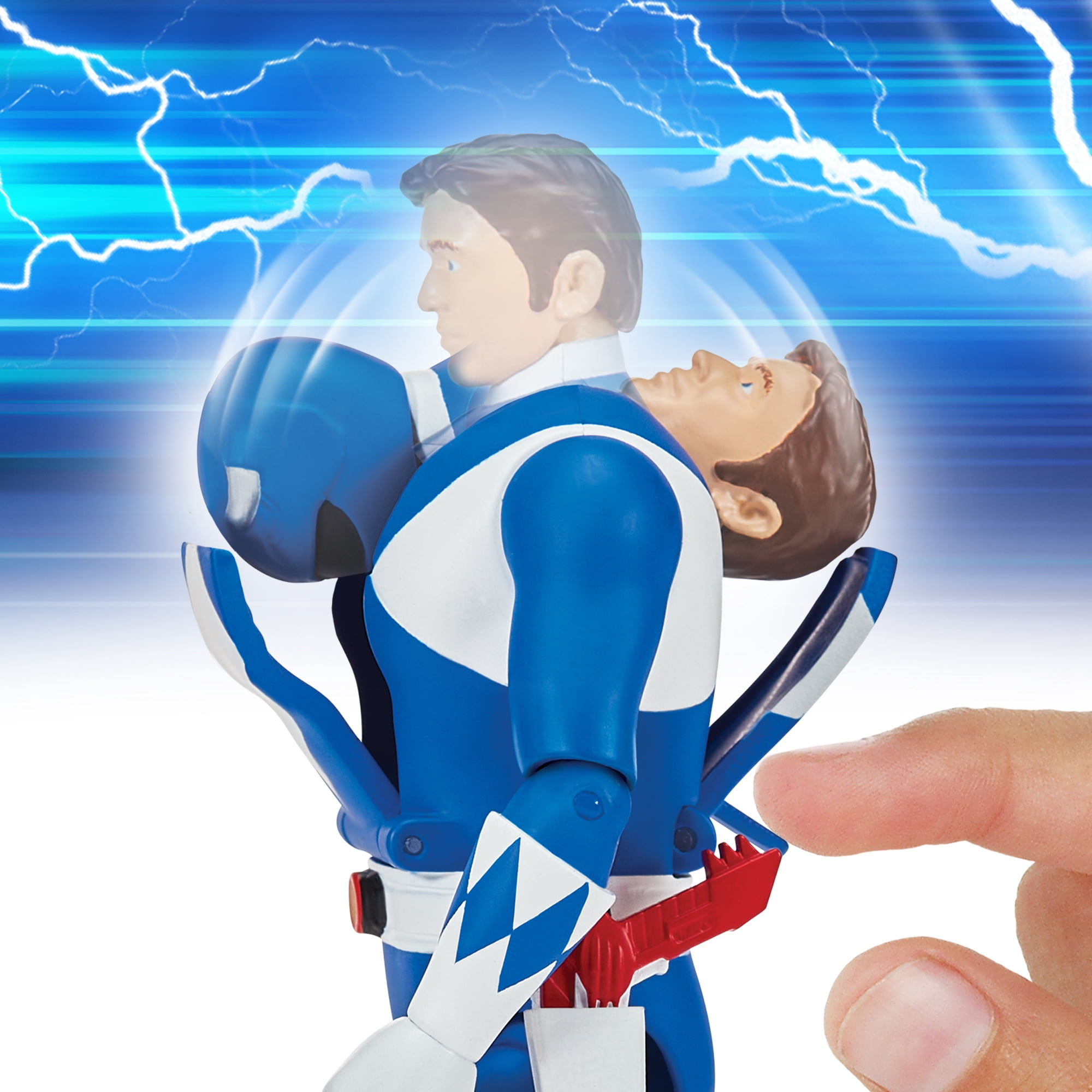 Mighty Morphin Power Rangers: Re-Ignition - Auto-Morphin Blue Ranger Action Figure for kids 4+ by Playmates Toys