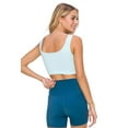 thumbnail image 3 of Women’s Ribbed Cropped Tank Top - Deep Scoop -Baby Blue, ML, 3 of 5