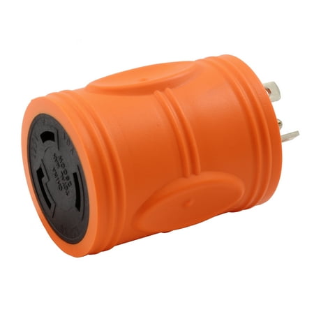 - AC WORKS [AD520L530) NEMA 5-20P 20Amp Straight Blade Plug to Locking L5-30R 3 Prong 30Amp 125Volt Locking Adapter