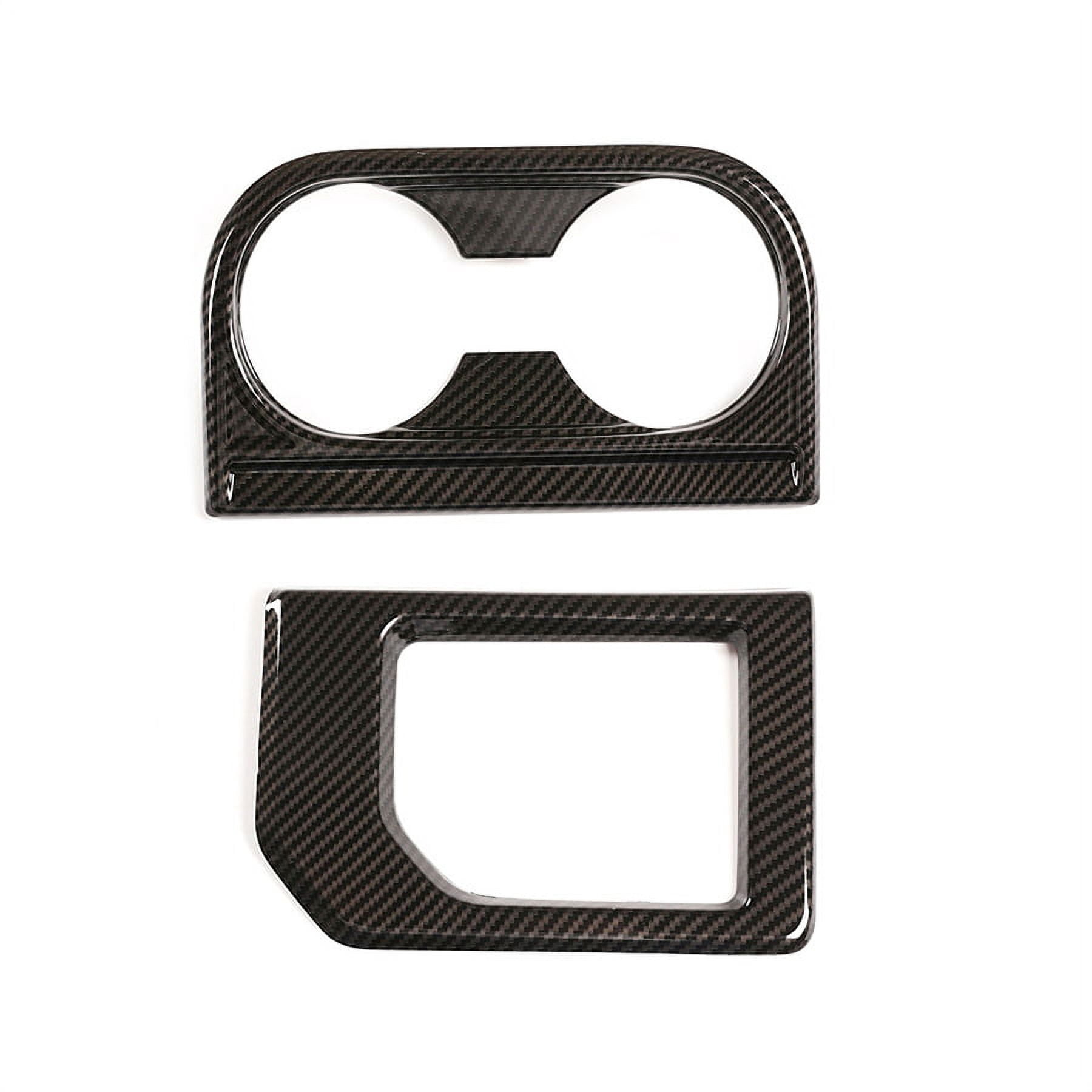 Zyutaosan Carbon Fiber Style Gear Panel & Water Cup Holder Cover Abs For Toyota Tundra 2014-2021