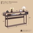 thumbnail image 2 of Aitjunz 63" Modern Entryway Table, Wood Console Table with Open Storage Shelf and Curved Edges, Brown, 2 of 6