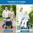 thumbnail image 2 of Giantex Déambulateurs pour Aînés, Déambulateur Pliant à Roulettes avec Dossier Réversible, Rangement Détachable et Porte-Parapluie, Bleu Marine, 2 of 9