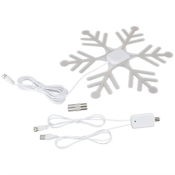 ZOUSSIQI Snowflakes Shape 120 miles DVB-T2 DAB/FM Digital Freeview Indoor HDTV TV Antenna (Transparent) EL225#75971
