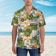 thumbnail image 2 of Xecao Construction Machinery1 print Hawaiian shirt - a stylish short-sleeve button-down for men, perfect for casual beach and tropical outings., 2 of 9
