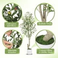 thumbnail image 3 of Artificial Olive Trees, 2Pcs 7ft Tall Faux Olive Tree with Planter Artificial Plants with Natural Wood Trunk and Lifelike Olive Fruits for Home Office Decor, 3 of 8
