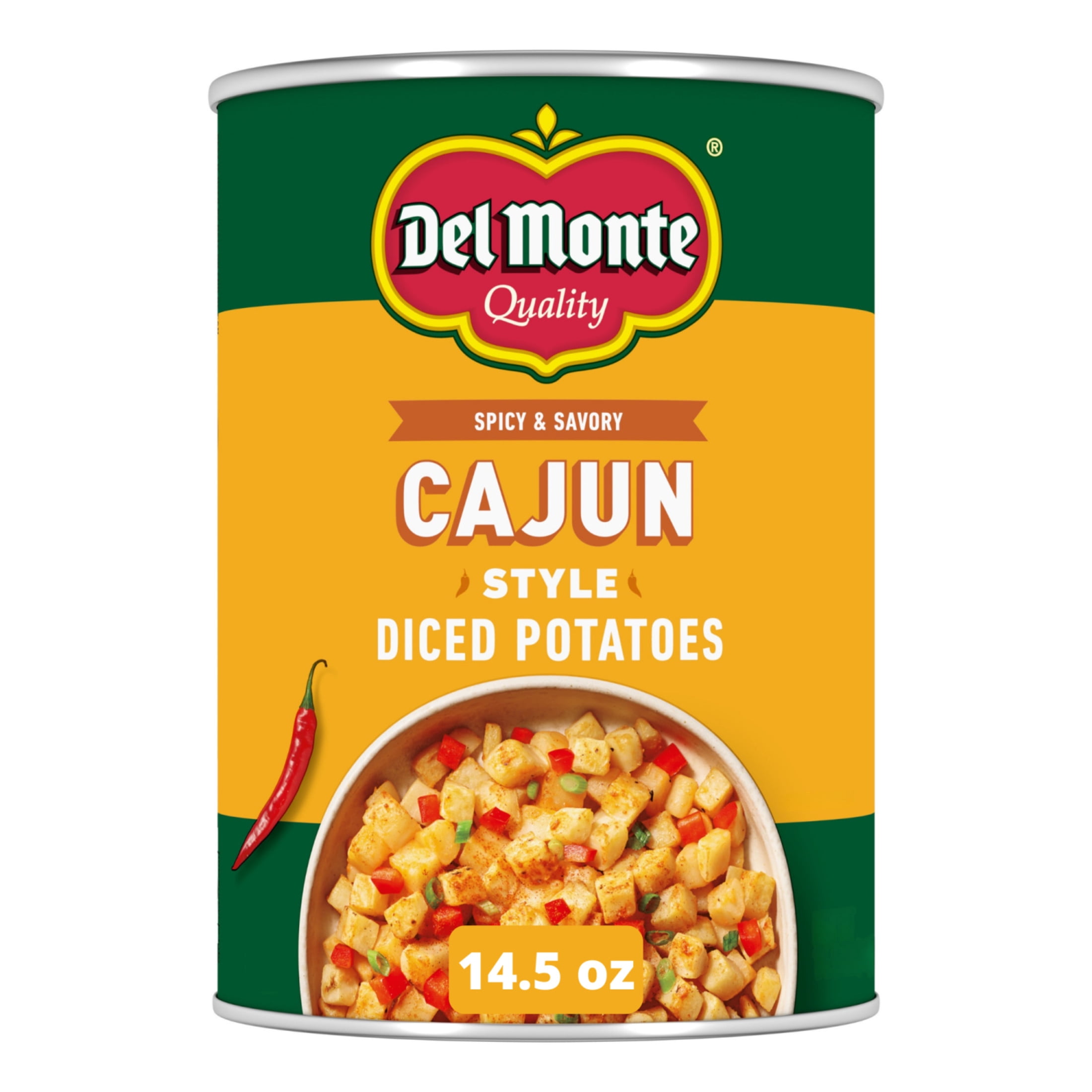(12 pack) Del Monte® Cajun Style Diced Potatoes, 14.5 oz. Can