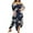 Navy, variant on Tawop Built In Bra Dress Fashion Women Off Shoulder Plus Size Lace Up Maxi Flowing Floral Print Dress Fathers Day Gifts From Son Navy 12