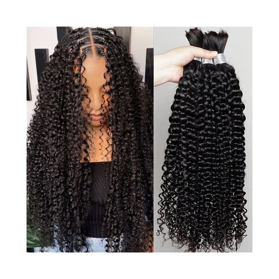 Boho Hair for Braiding 10-28Inch 1 Bundles Jerry Curly Human Bulk Hair Extensions No Weft