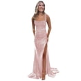 thumbnail image 1 of Vestido de fiesta BOLENSYE 2025, diseño de sirena, lentejuelas, abertura larga, rosa, talla 4, 1 of 7