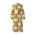 thumbnail image 6 of KOMOO Women Loose Flowy Tunic Dress Colorful Geometric Printed Long Sleeve Loose Dress Spring Autumn A-Line Long Dress, 6 of 8