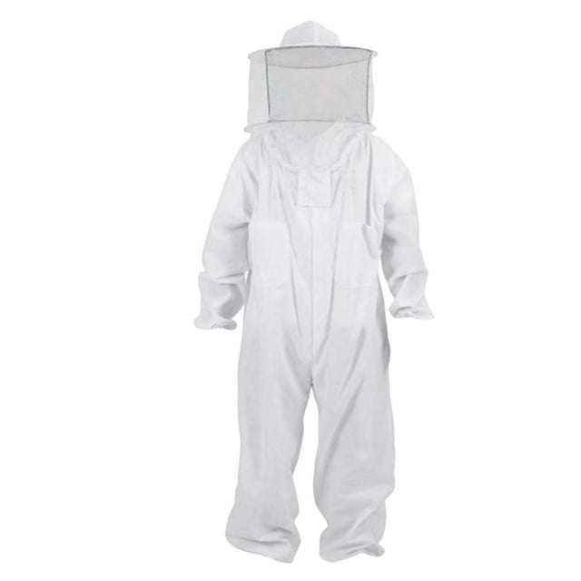 Comfortable Professional Beekeeper Suit with Hat for Male and Female White White XL