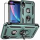thumbnail image 1 of Chenchen for iPhone XR Case, iPhone XR Phone Case with Screen Protector, Military Grade Protective Cases with Ring for iPhone XR (Dark Green), 1 of 1